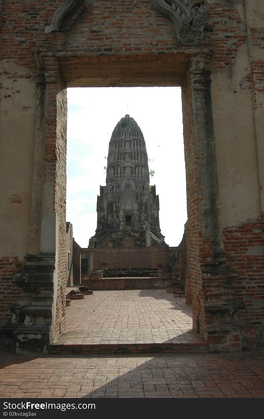 Historic buildings in historical Park Ayutthaya Thailand.