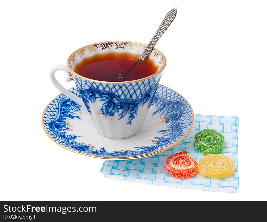 Tea cup on a white background