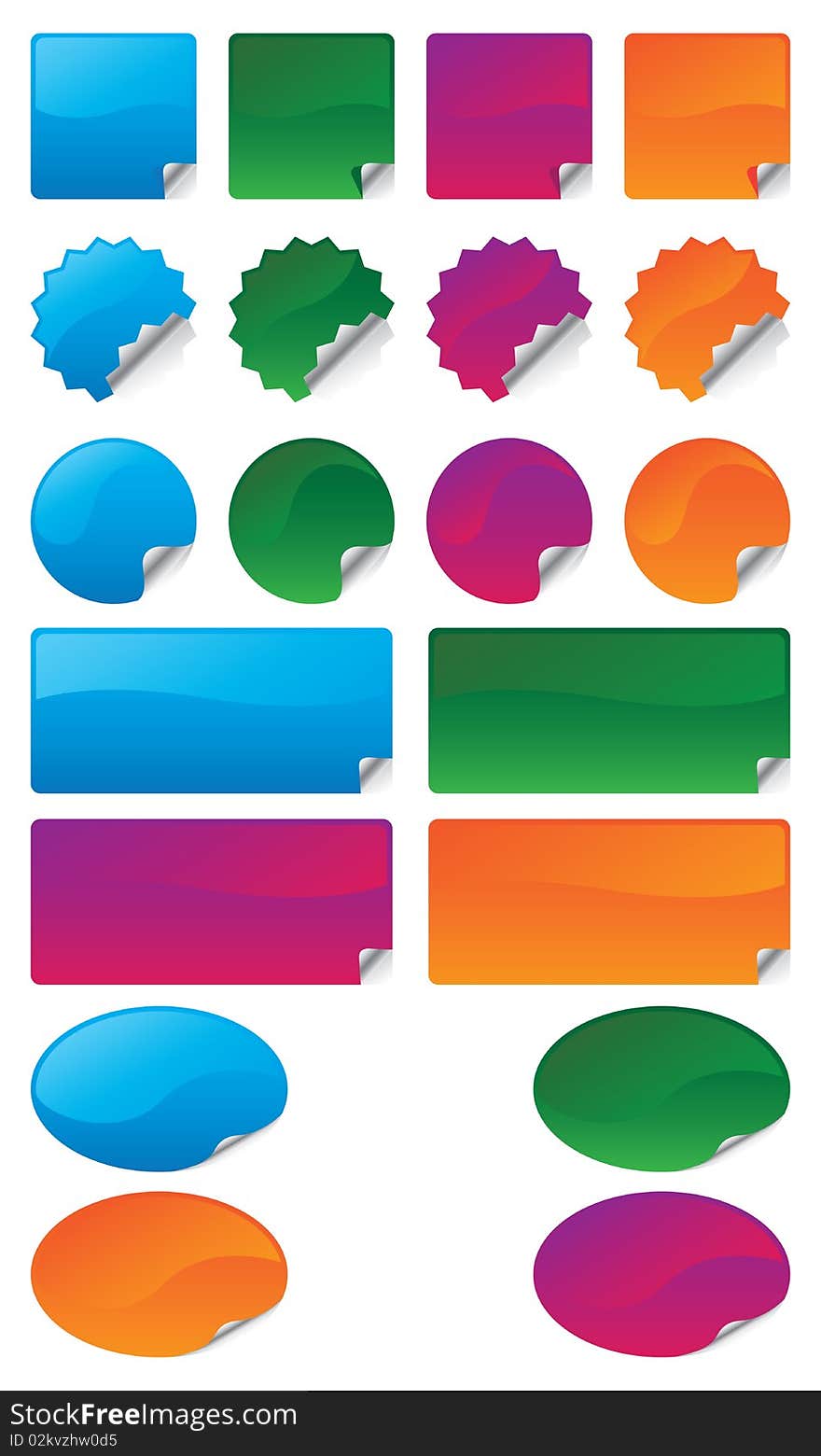 Color stickers set for multiply use.