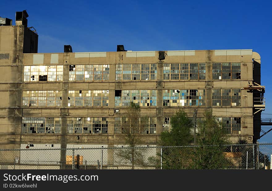 Worn down industrial building no longer in use. Worn down industrial building no longer in use.