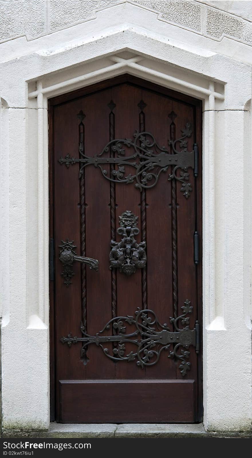 Dark ancient palace backdoor with doorframe. Dark ancient palace backdoor with doorframe