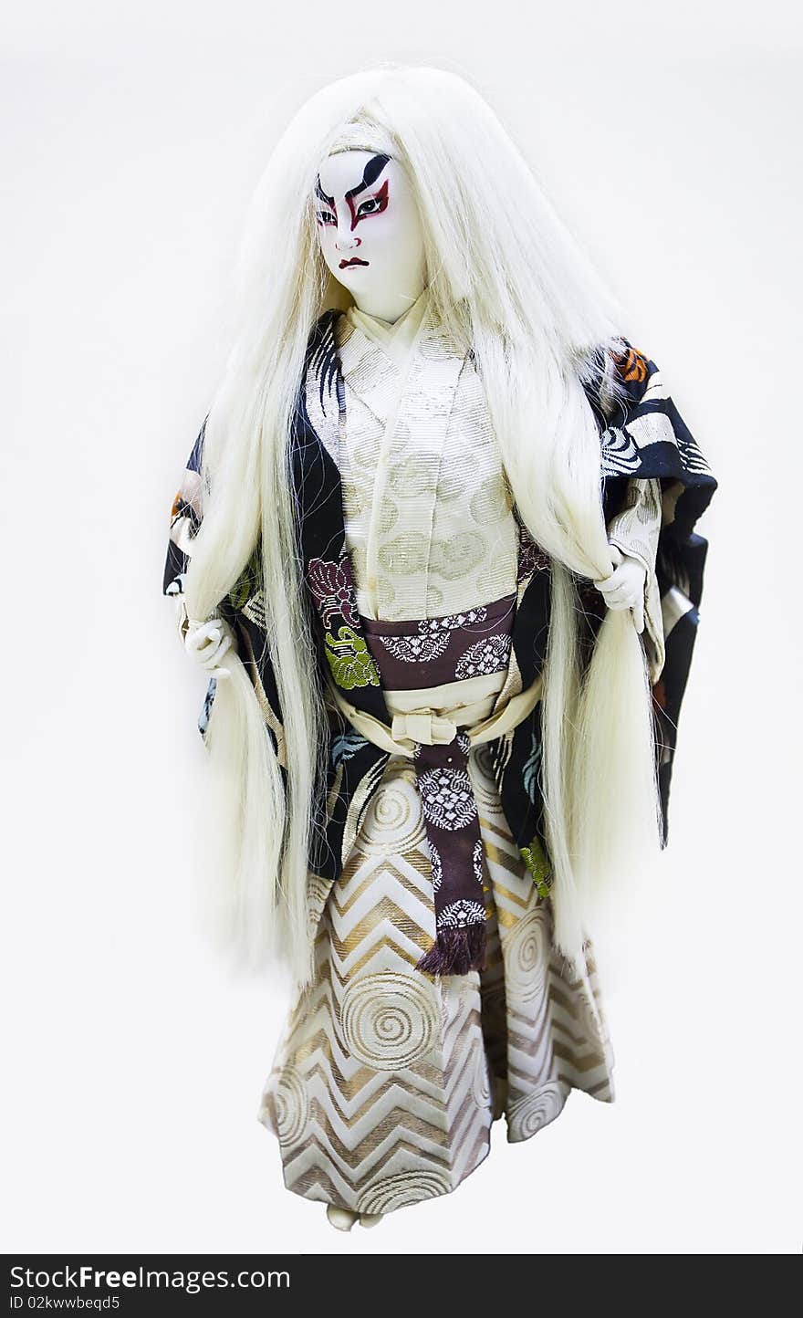 Traditional Japanese doll in kimono.