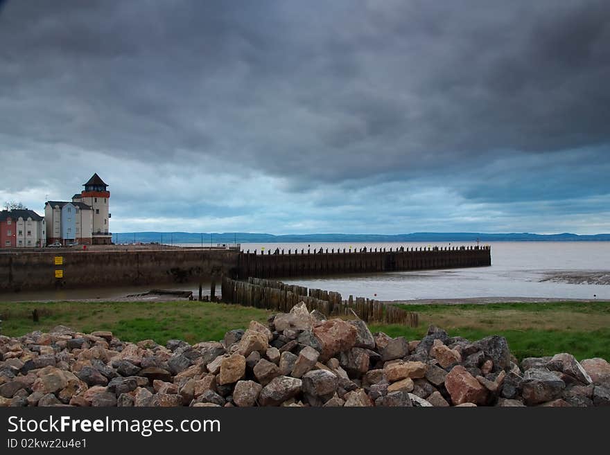 A storm gathers over the Bristol Channel, off the coast of Portishead, England. A storm gathers over the Bristol Channel, off the coast of Portishead, England.