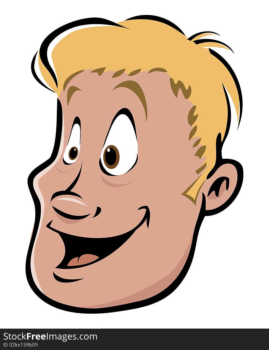 Cartoon vector illustration of excited expression