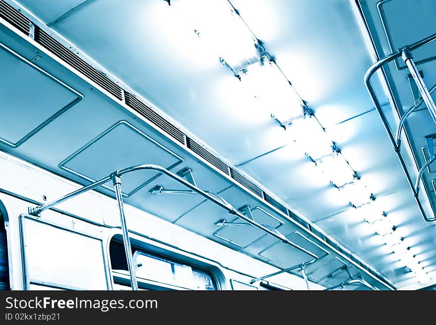 The ceiling of the Kiev subway in blue color. Wrong white balance. The ceiling of the Kiev subway in blue color. Wrong white balance