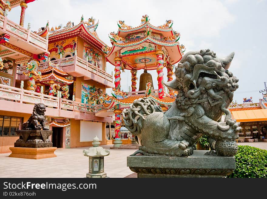 Landscape Chinese Temple at Chonburi Thailand