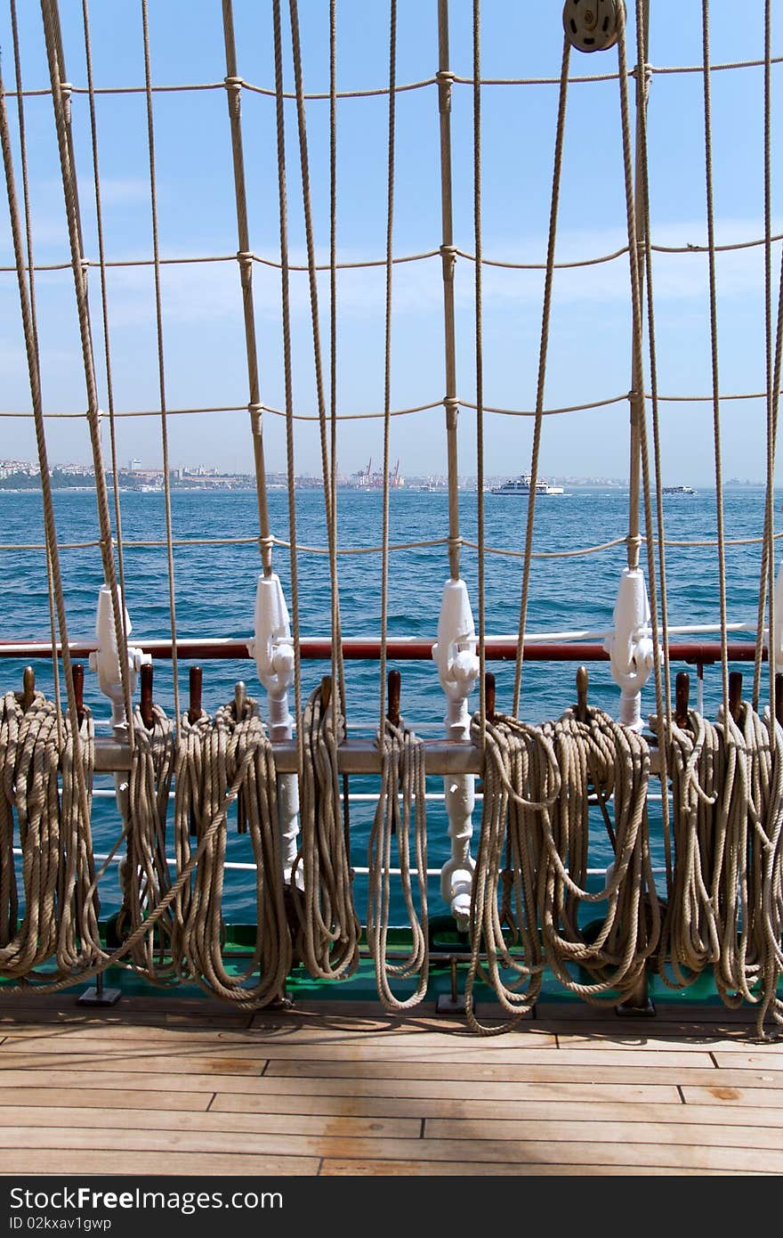 Tall ship rigging in Bosporus