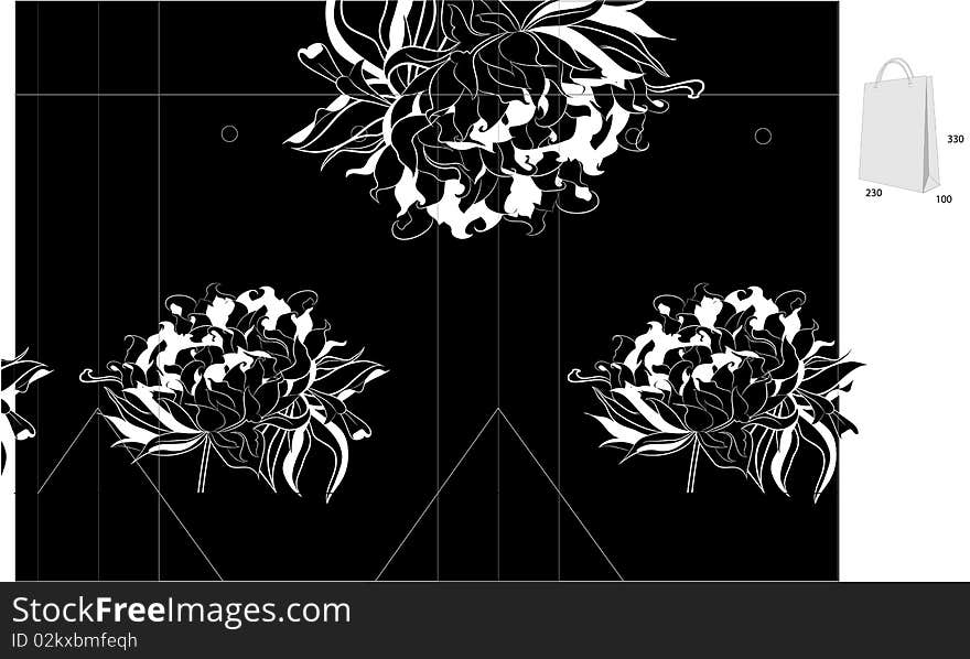 Template for bag design. Universal template for greeting card, web page, background