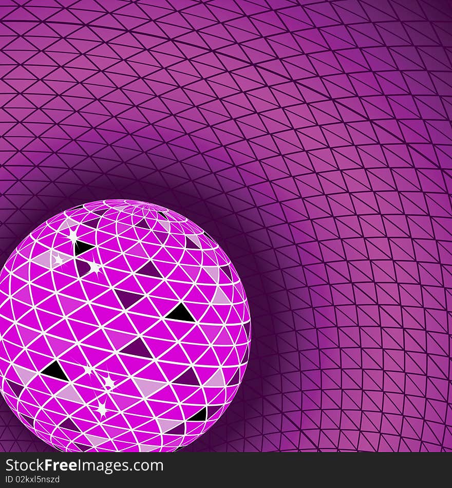 Red Disco Ball. Vector Illustration