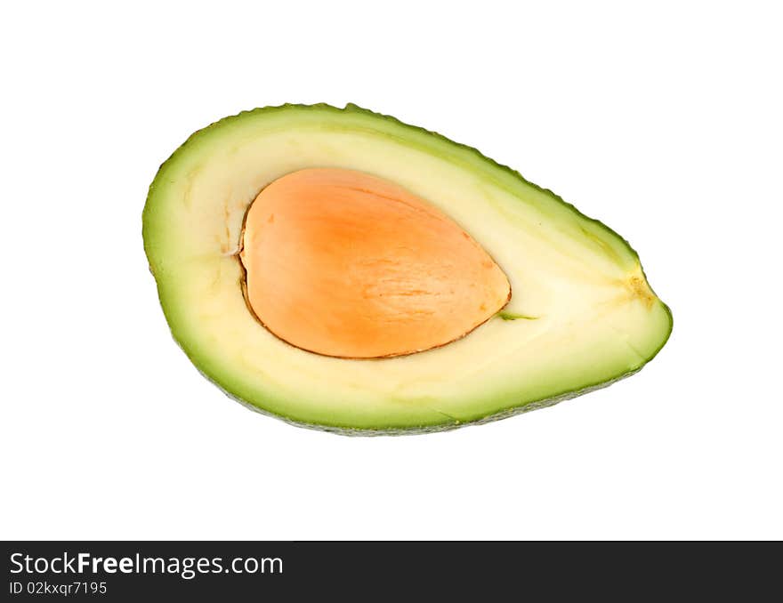 Ripe avocado isolated on a white background