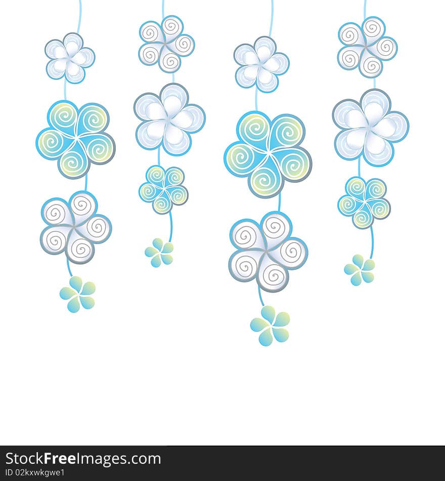 White background with decorative flowers