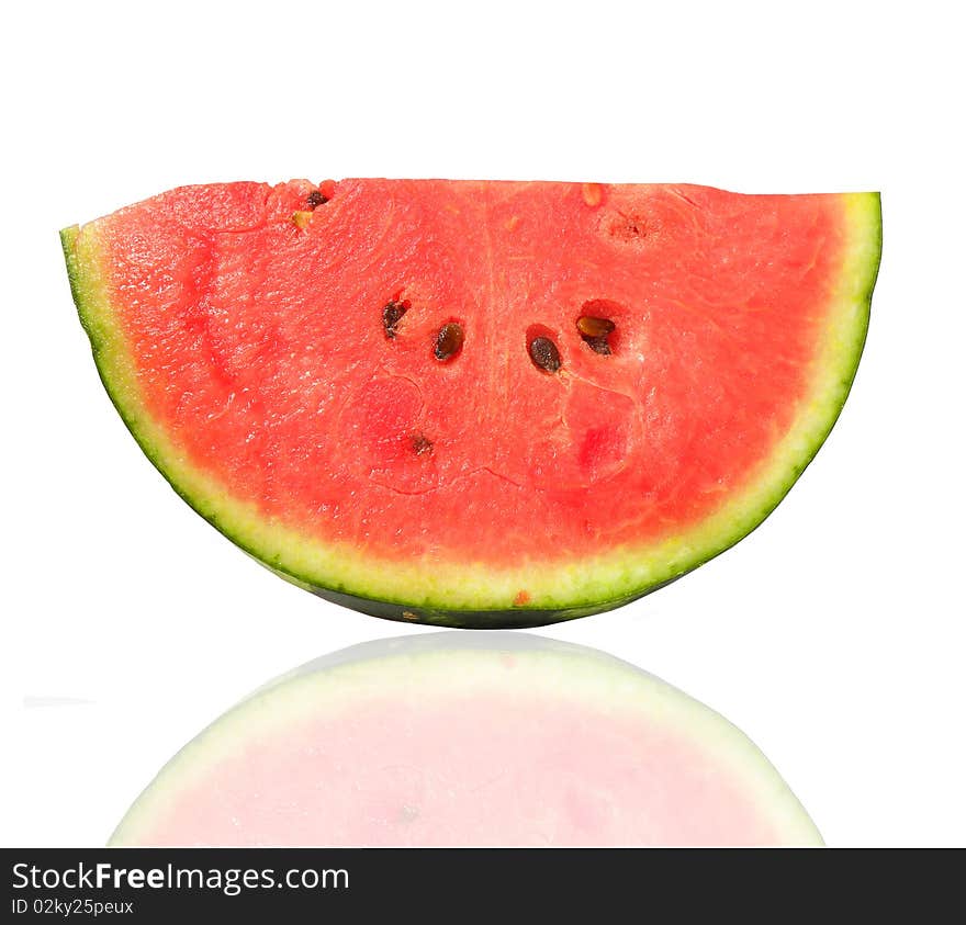 Slice of watermelon isolated on a white background