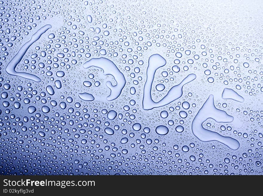 Water drops on blue background. Water drops on blue background