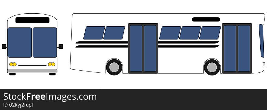 Vector Front and Profile View of Bus