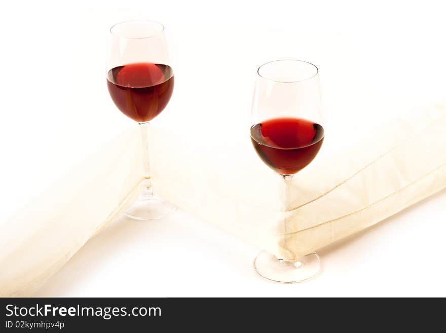 Glasses of wine shot on white background. Glasses of wine shot on white background.