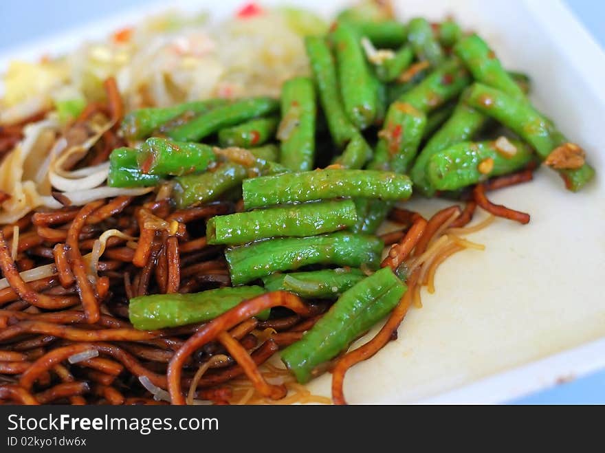 Asian noodles and vegetables