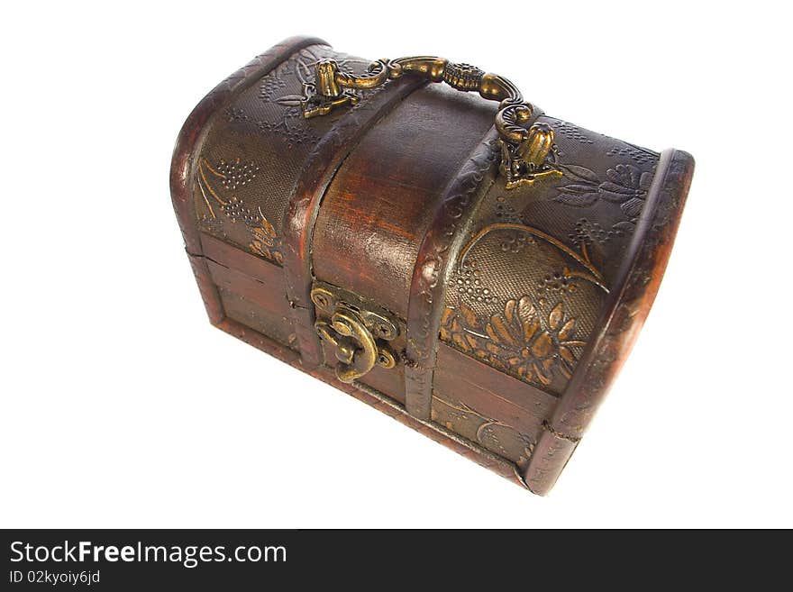 Closed treasure chest isolated