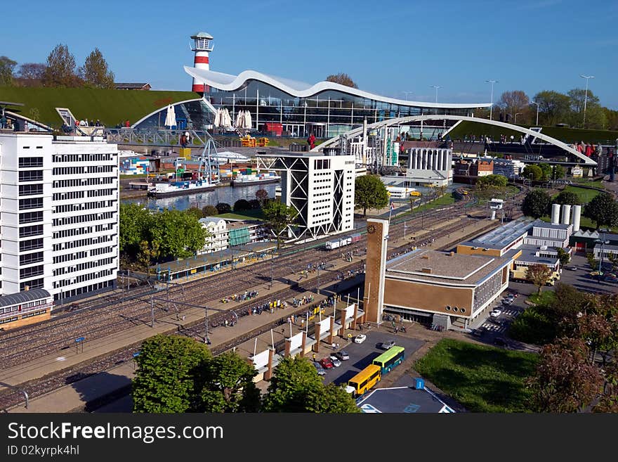 Model of small city , image was taken in Holland. Model of small city , image was taken in Holland