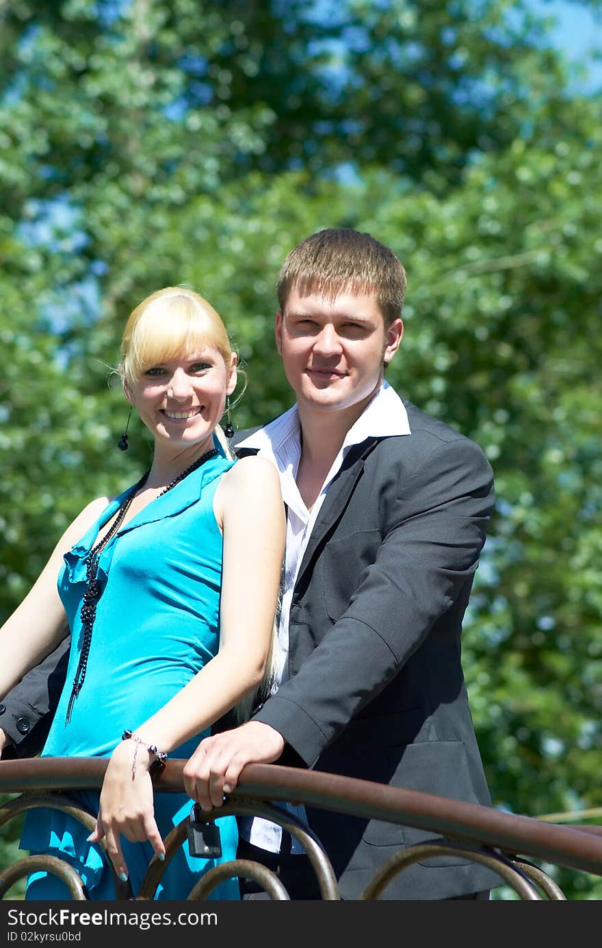 Portrait of a happy young couple