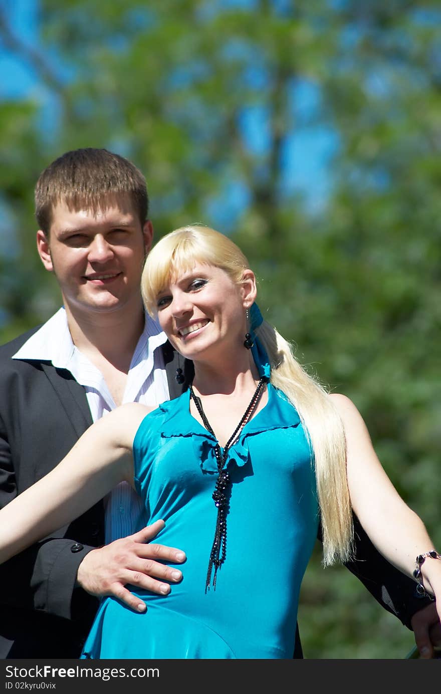 Portrait of a happy young couple