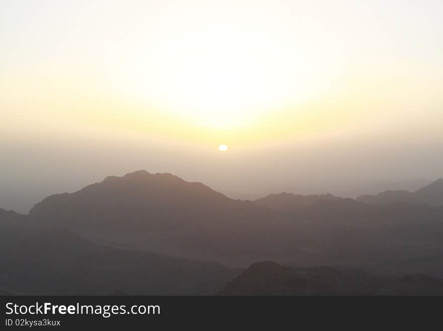 Sunrise over Sinai mounts, Egypt