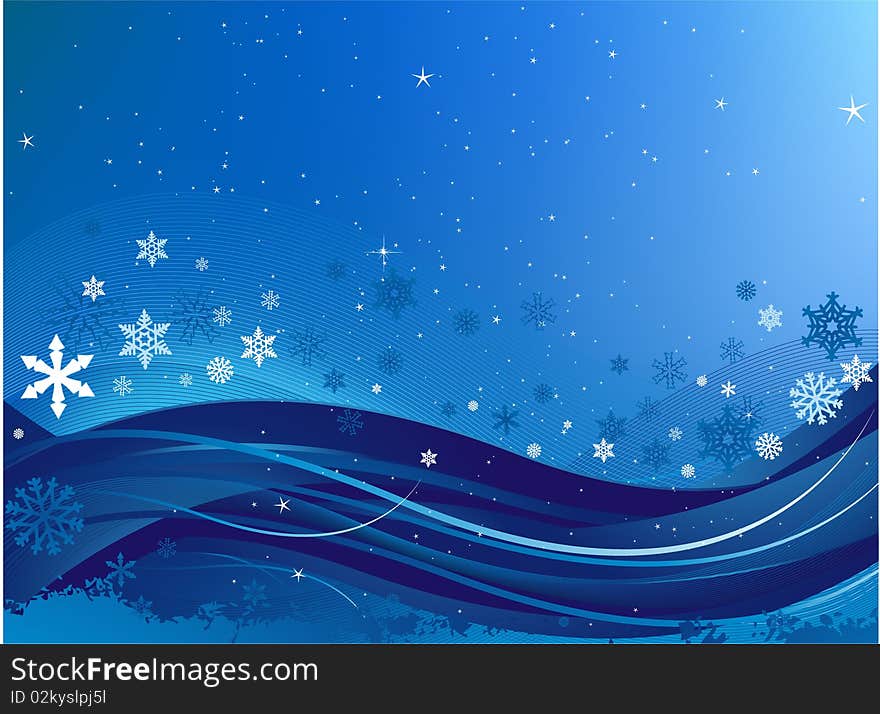 Winter snowing background, vector illustration. Winter snowing background, vector illustration