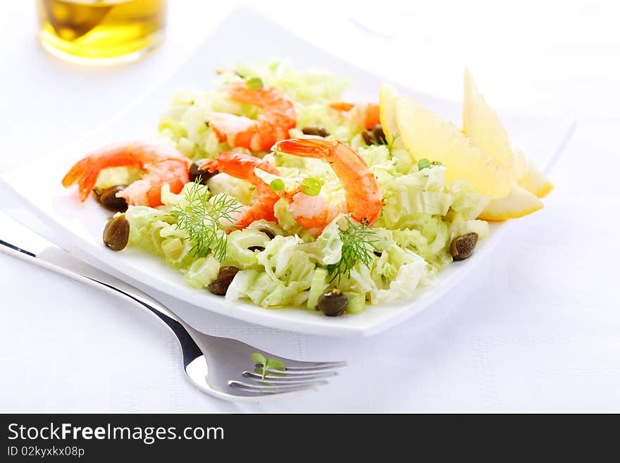 Salad With Shrimp And Cabbage