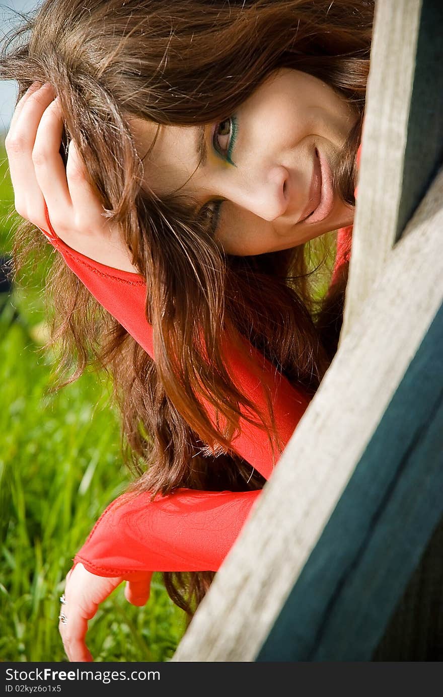 Girl In Red Dress