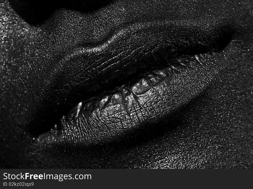 The lips of a young girl