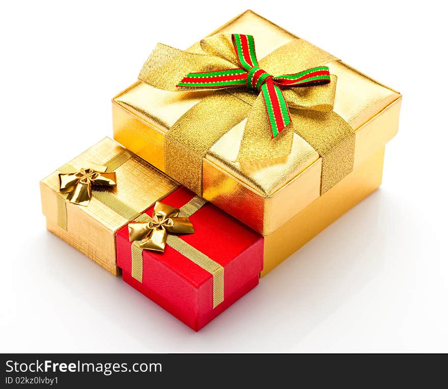 Beautiful boxes for gifts on a white background