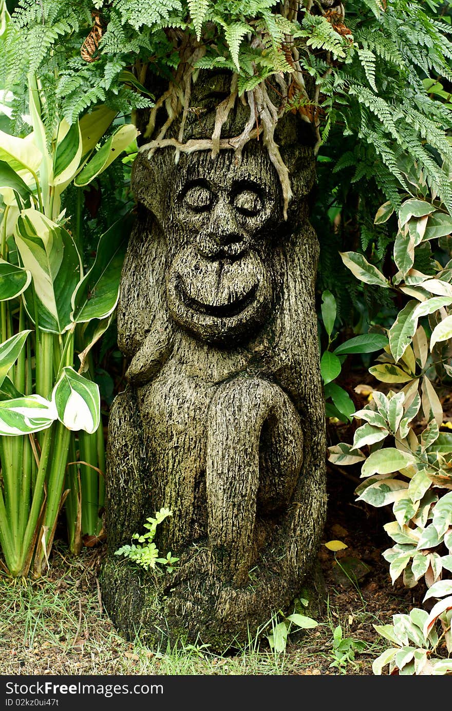 Garden monkey ornamental sculpture