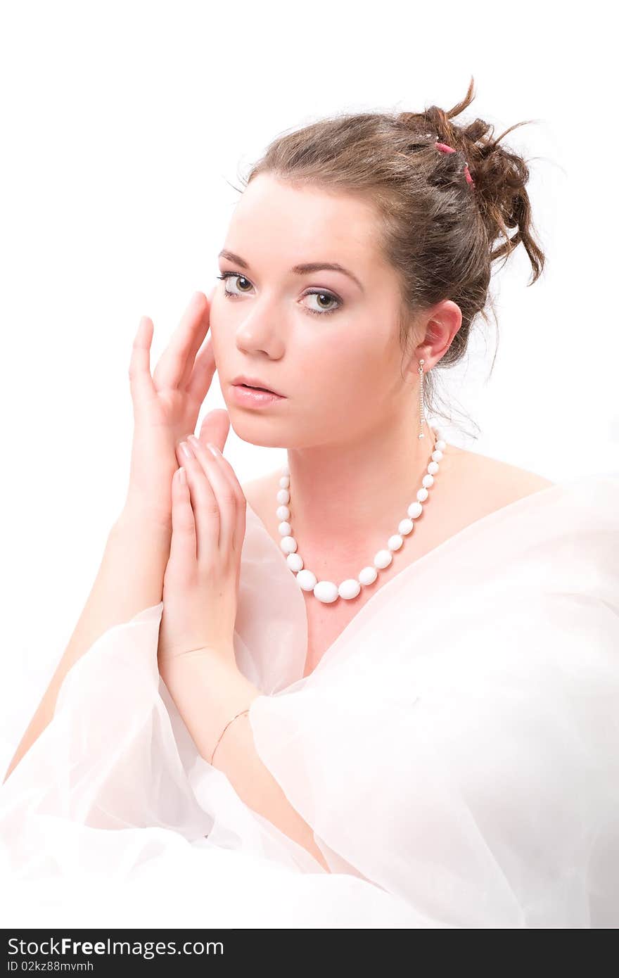 Beauty Woman In White Dress