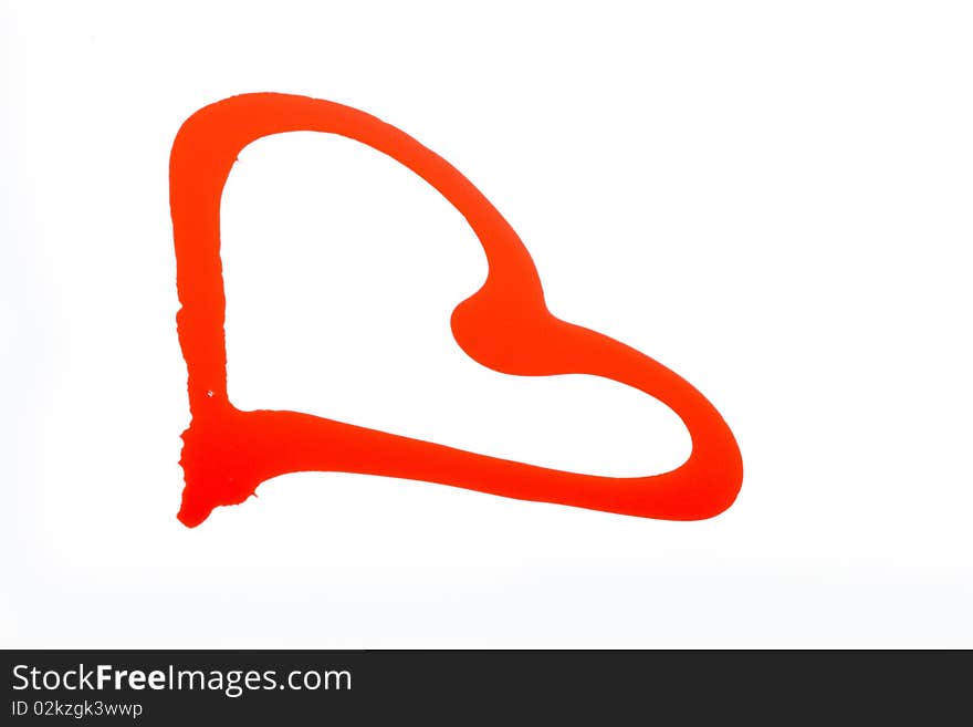 Heart painted on white background. Heart painted on white background