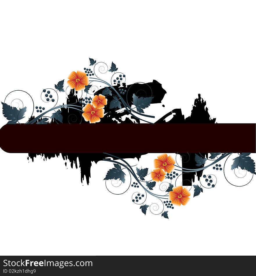 Floral abstract design element with place for your text