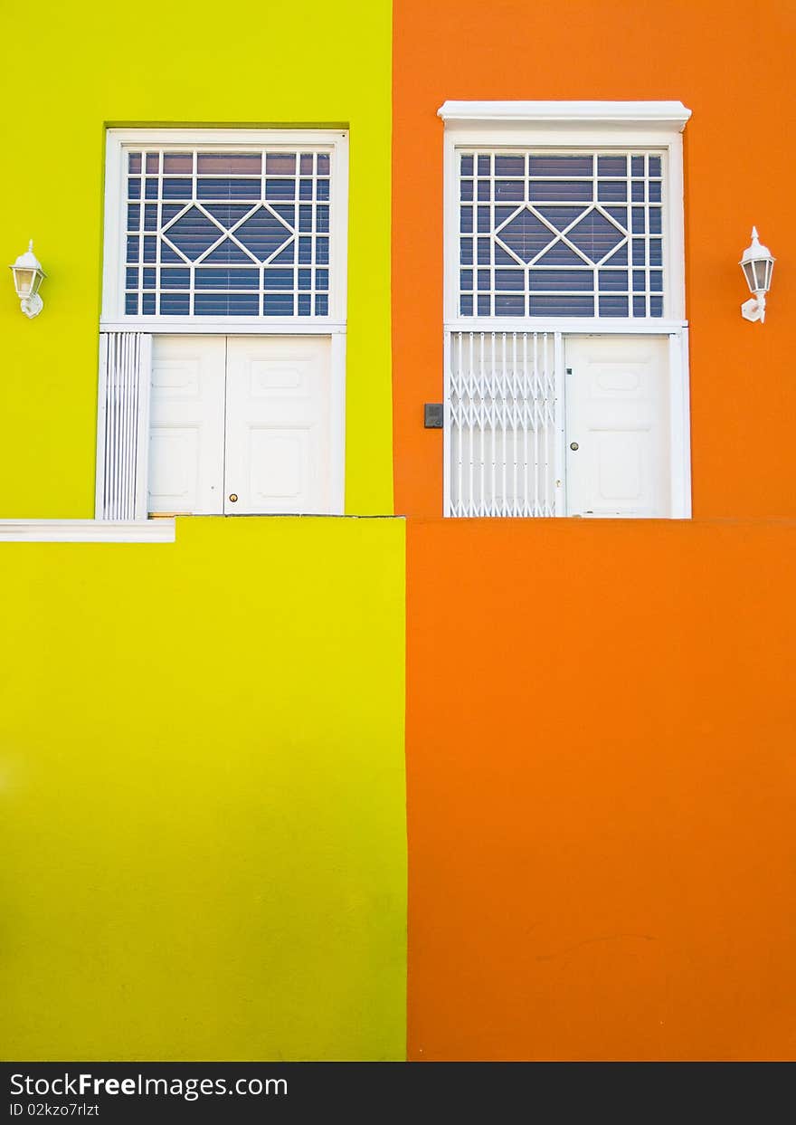 White doors and bright walls