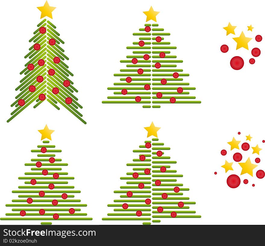 Christmas trees vector