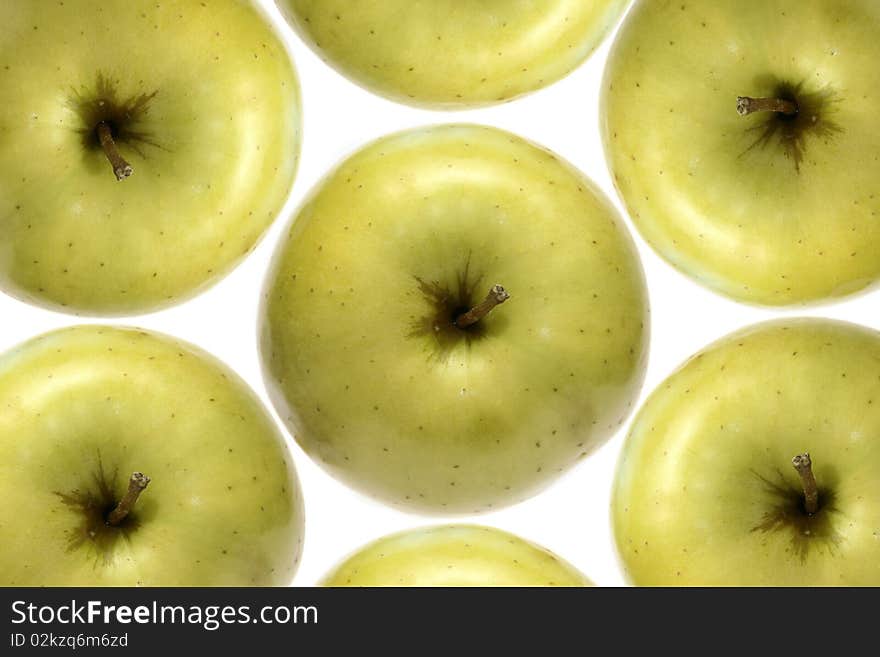 Group of apples isolated on white background