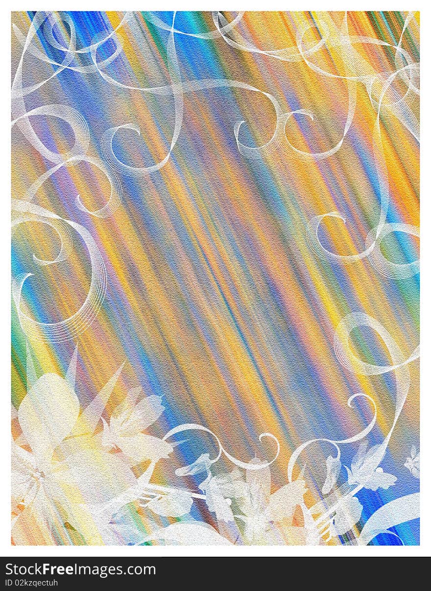 A beautiful invitation card with flowers and abstract background