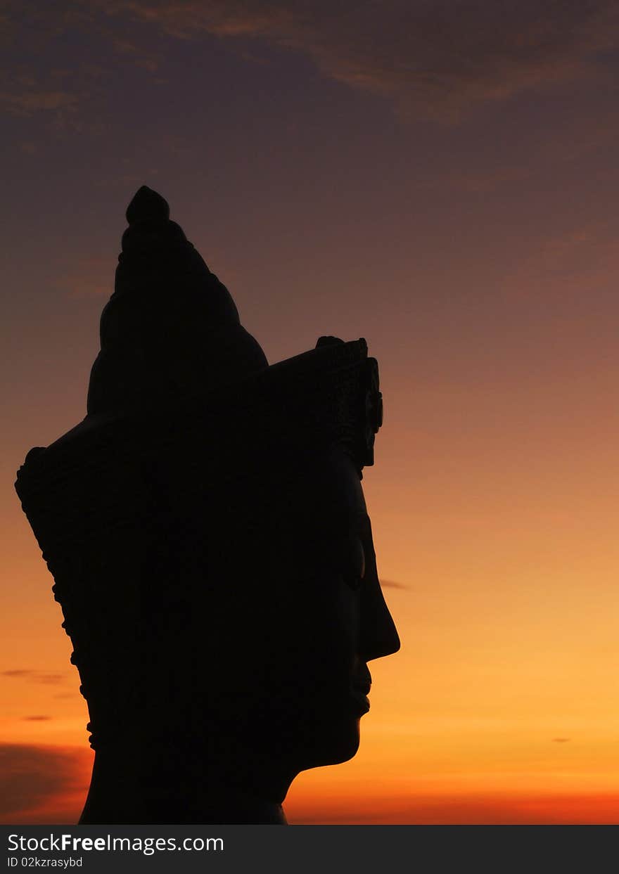 Buddha At Sunset, Cambodia