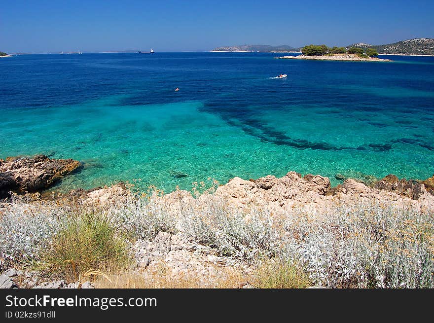 Picturesque scenic summer landscape of Dalmatian coast, Croatia