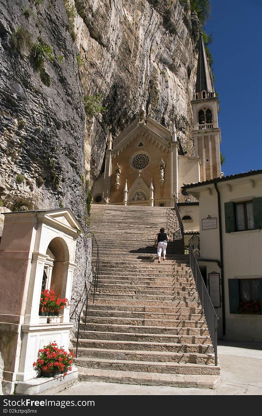 Monastery called Madonna della Corona in Italy. Monastery called Madonna della Corona in Italy