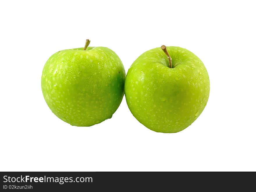 Two apples isolated on white background