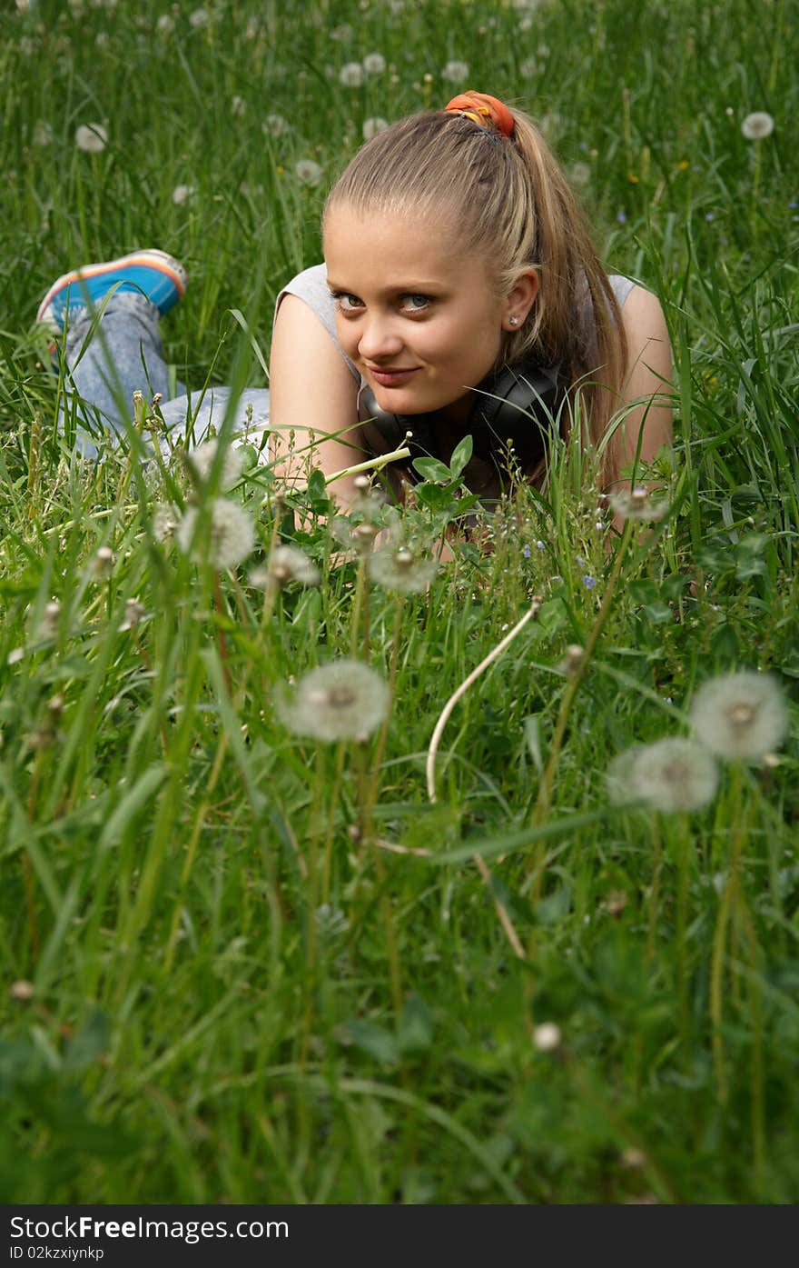 Girl on meadow