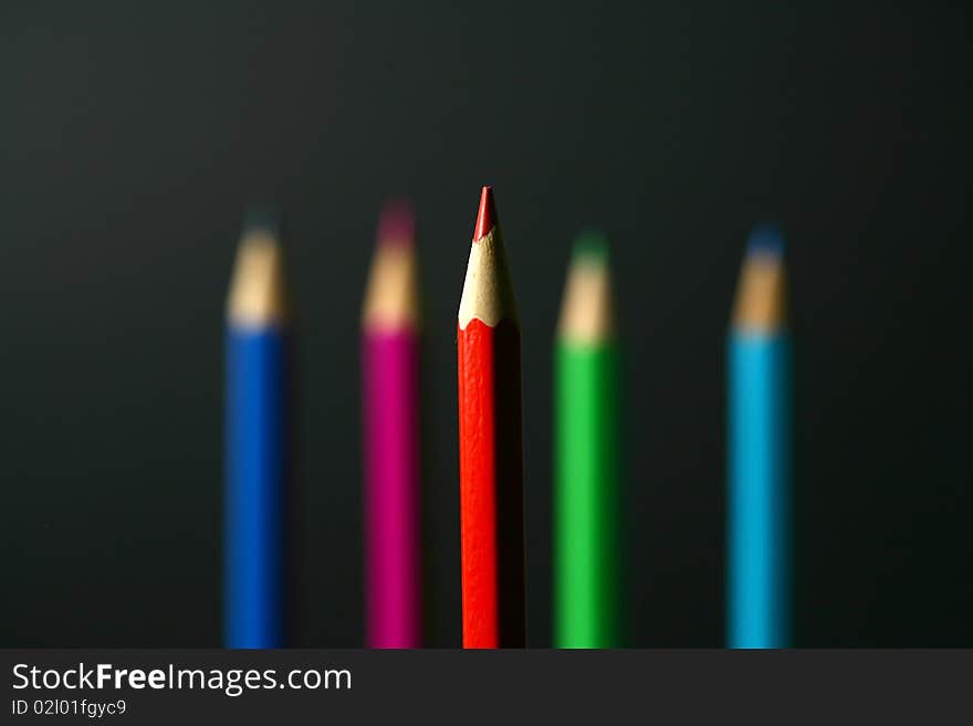 A composition is created colored Pencils. A composition is created colored Pencils