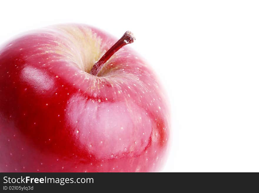 Apple close up over white background. Fruit image