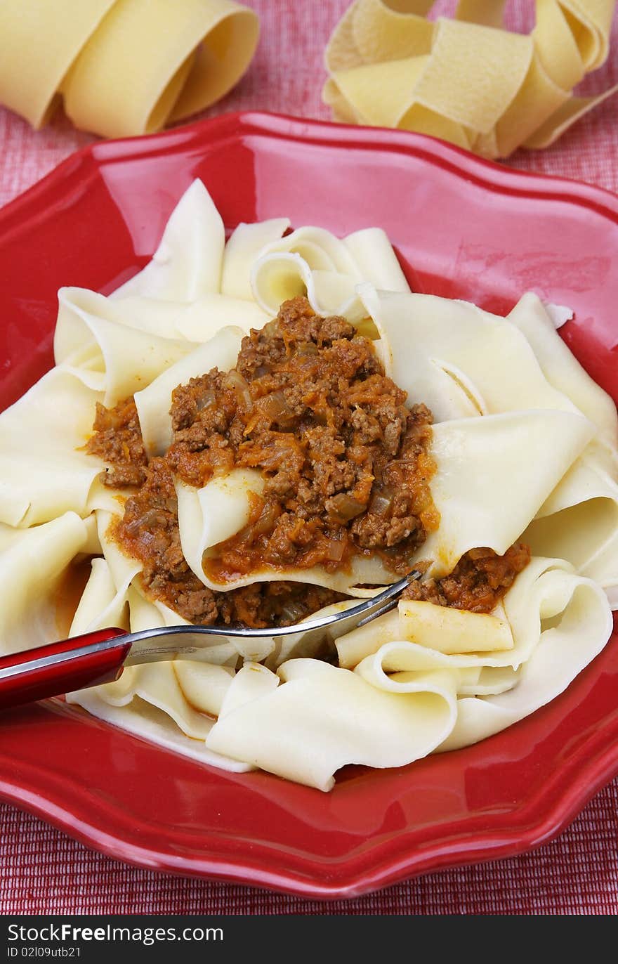 Pasta with minced meat