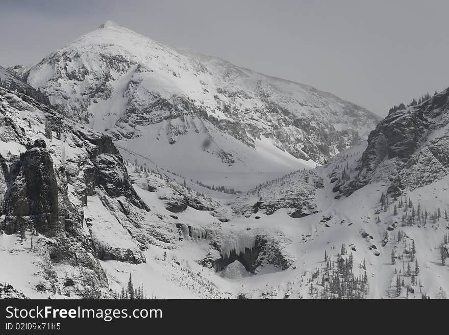 Telluride Peak on a cloudy morning, Telluride, Colorado. Telluride Peak on a cloudy morning, Telluride, Colorado.