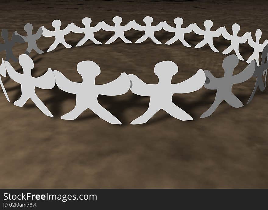 United people chain with shadows, can be used for web or print