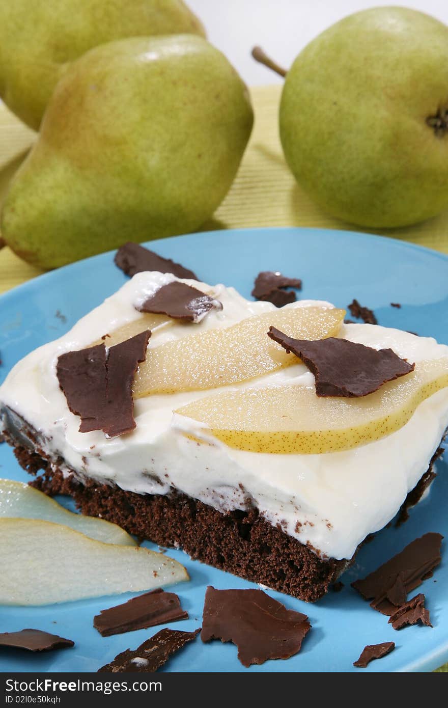 Chocolate pear cake