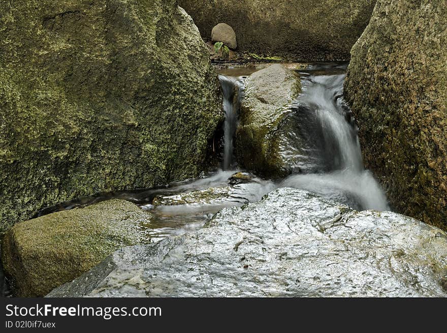 Waterfalls In The Japanese Garden